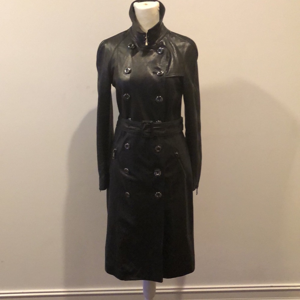 BURBERRY LEATHER TRENCH COAT